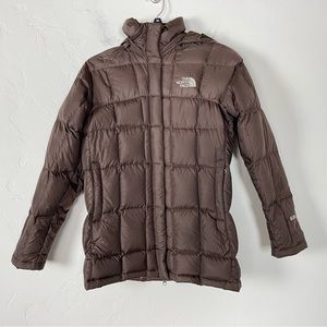 The North Face Jacket Coat Dark Chocolate Brown 600 Fill Down Puffer Quilted.